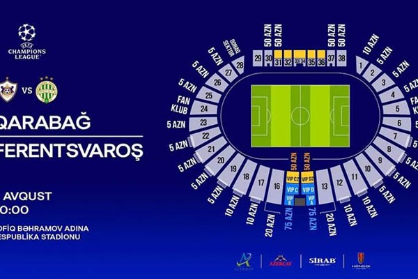 "Qarabağ"ın "Ferentsvaroş"la oyununa nə qədər bilet satılıb?