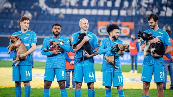 "Zenit"in futbolçuları meydana sahibsiz itlərlə çıxdılar