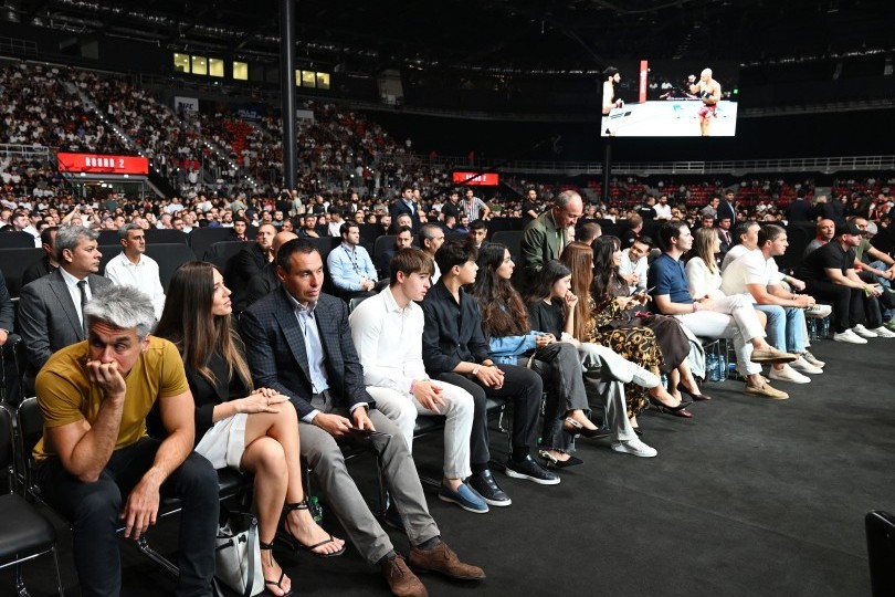Leyla Əliyeva, Arzu Əliyeva və ailə üzvləri "UFC Fight Night"ı izləyiblər