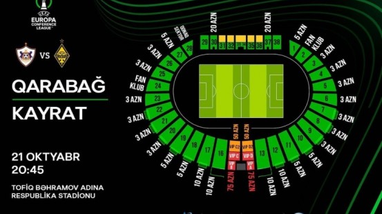 “Qarabağ” - “Kayrat” oyununun biletləri satışa çıxarılır