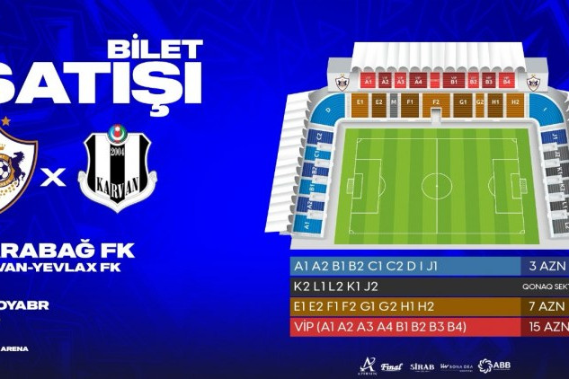 "Qarabağ"ın oyununun biletləri satışa çıxır