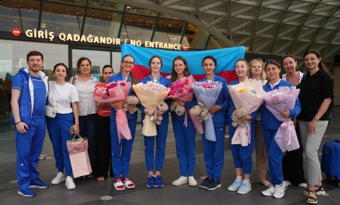Almaniyada uğur qazanan gimnastlarımız Bakıya qayıdıb